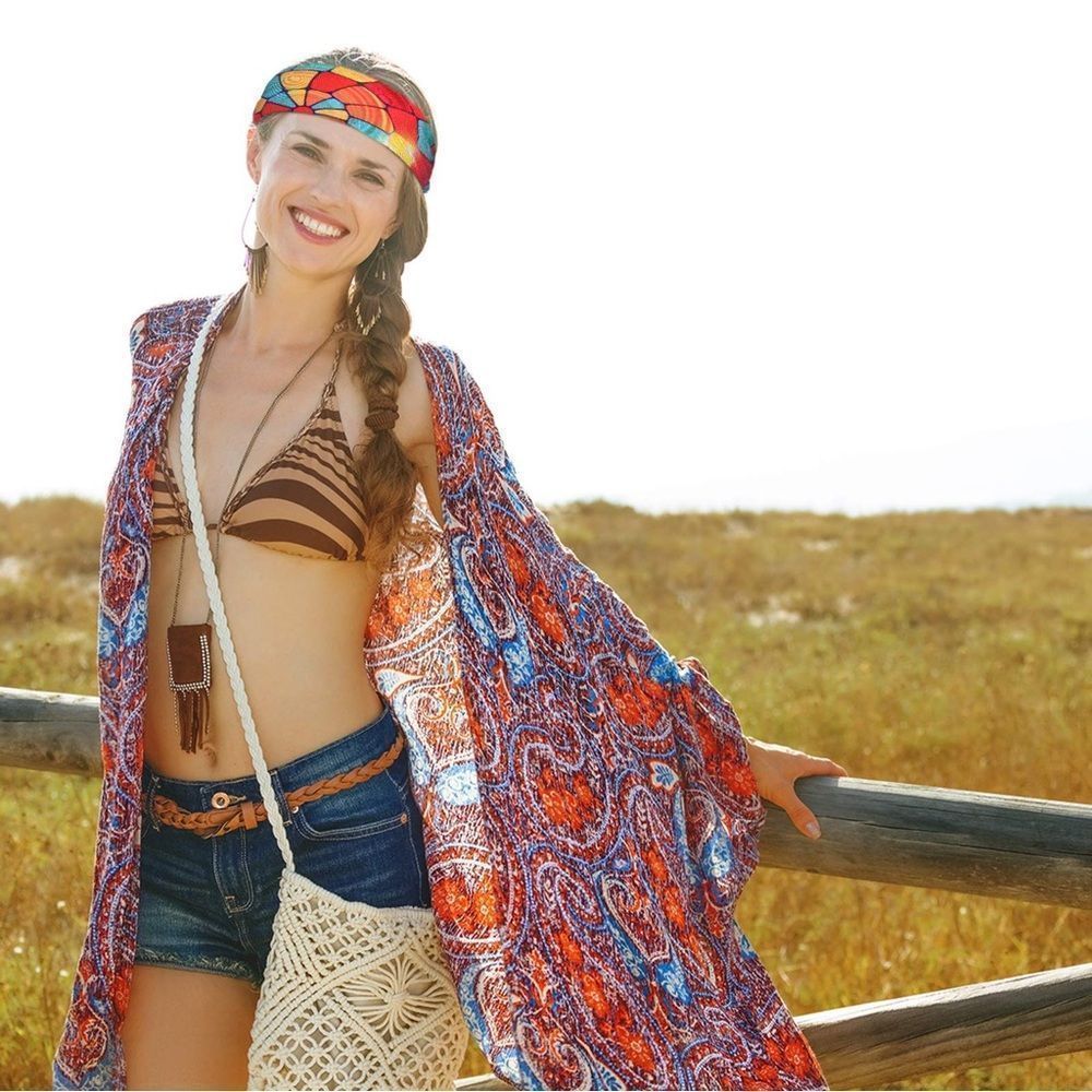 8 Pieces African Headband Stretchy Boho Hairband Yoga Running Sports Workout​​​ - Picture 2 of 5